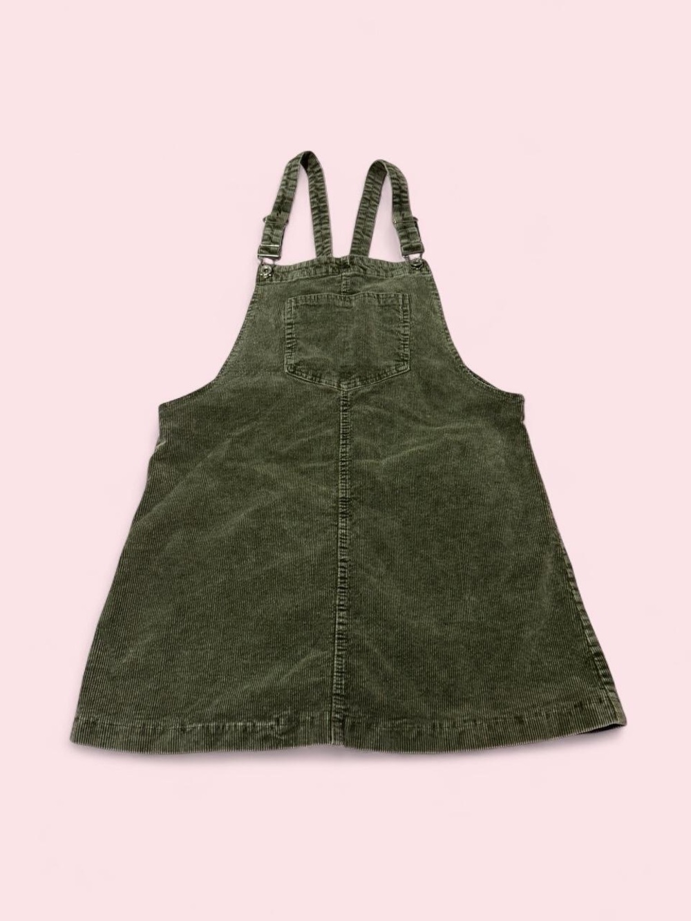 Peach Love California Olive Green Corduroy Overall Dress